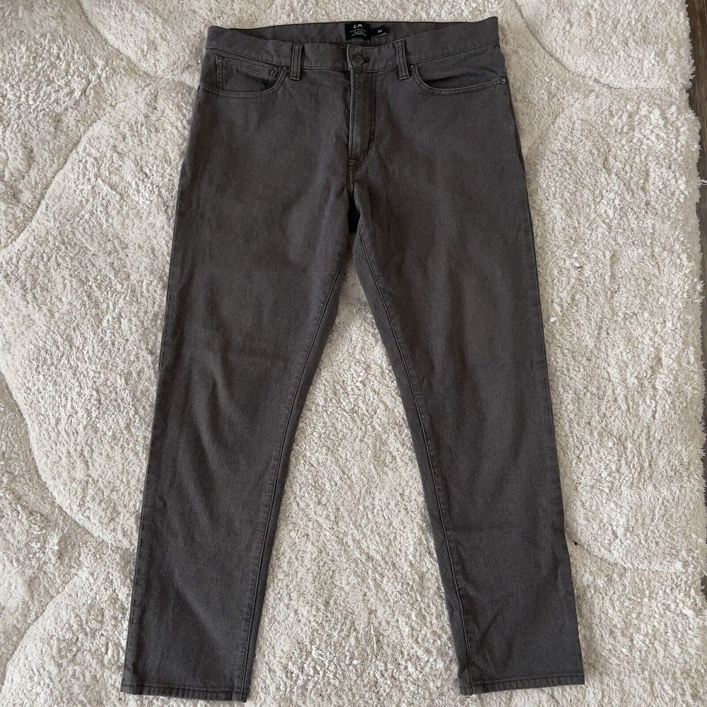 Club Monaco Jeans Skinny Stretch Dark Wash Pant Gray Men 34X 28 EUC